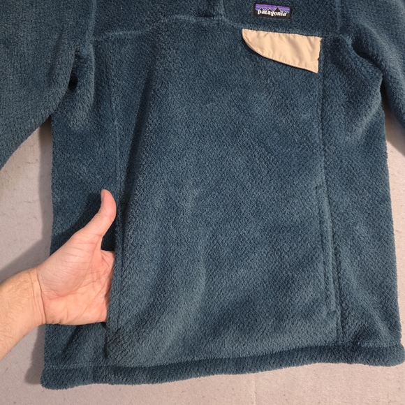 Patagonia Wavy Blue Tide Pool Blue X Dye Re Tool Snap T Fleece Pullover Size S - Picture 7 of 12